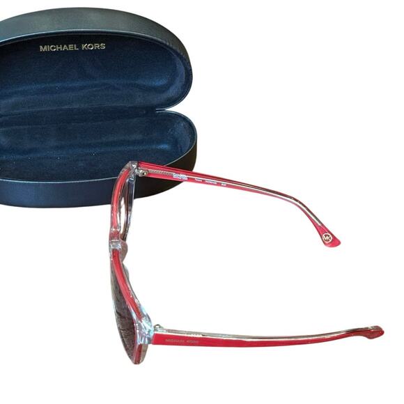 Michael Kors Tessa M2904S 639 Red Clear Wayfarer Gradient Pink Sunglasses Case - Picture 9 of 15